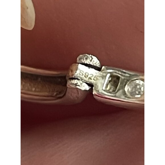 Aqua Blue Enamel 925 Silver Huggie Hoop Earrings Pierced - Picture 3 of 13